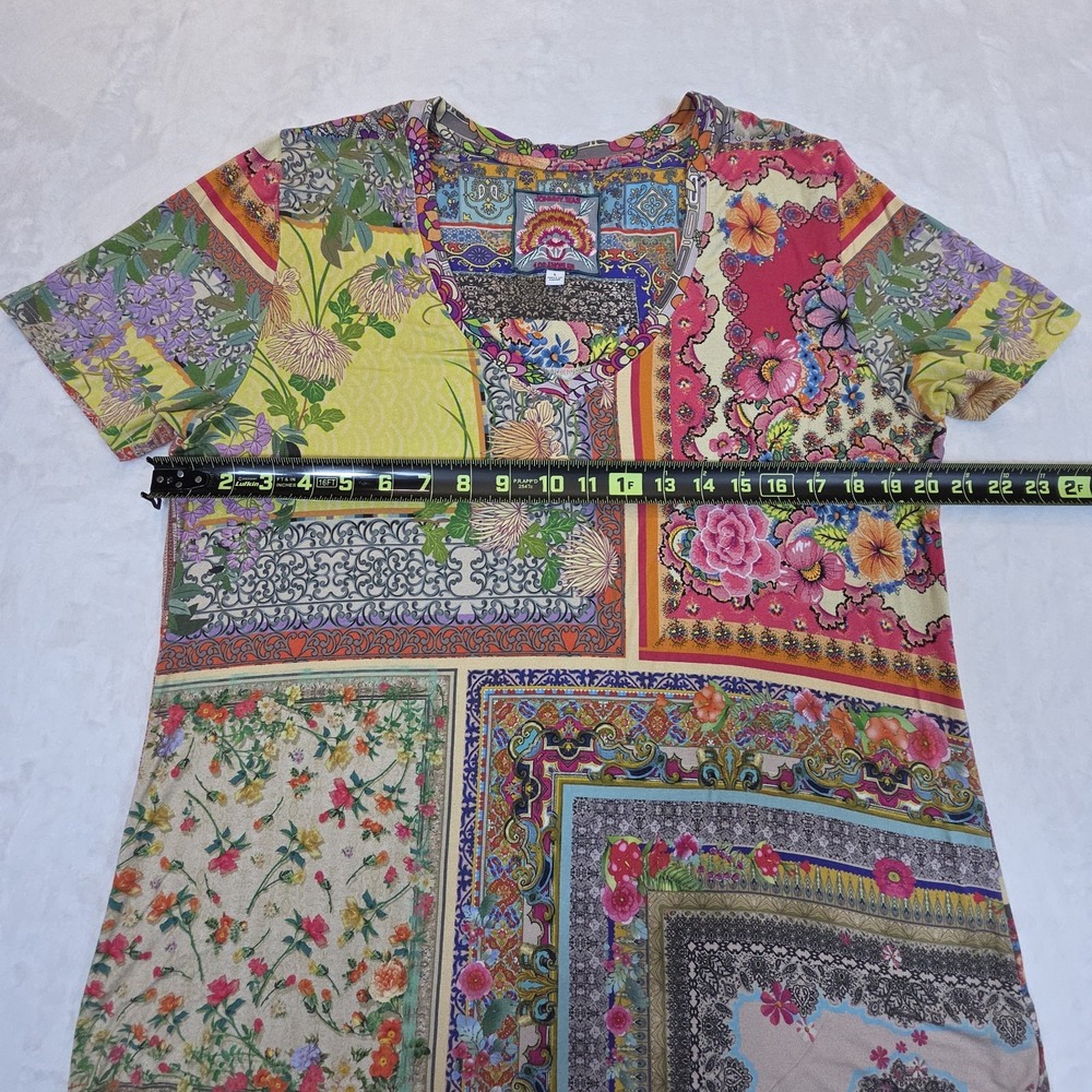 JOHNNY WAS Womens Size L Floral Bamboo Relaxed Fit V-Neck Tunic Soft Boho - Picture 5 of 7